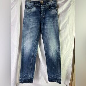 Men’s PRPS GOODS BARRACUDA SHANGRI LA DISTRESSED PAINT DOT JEANS 29 W31W